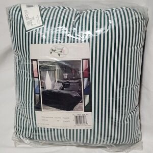 vintage CROSCILL Home Fashions SPRUCE 18" square Throw Pillow Green/White stripe